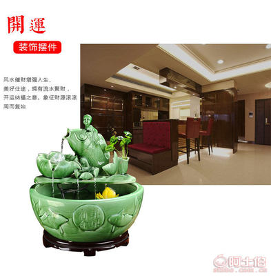 流水器陶瓷批发厂家直销 德化县五福瓷苑艺术瓷研究所，办公居家摆件中的招财送礼佳品